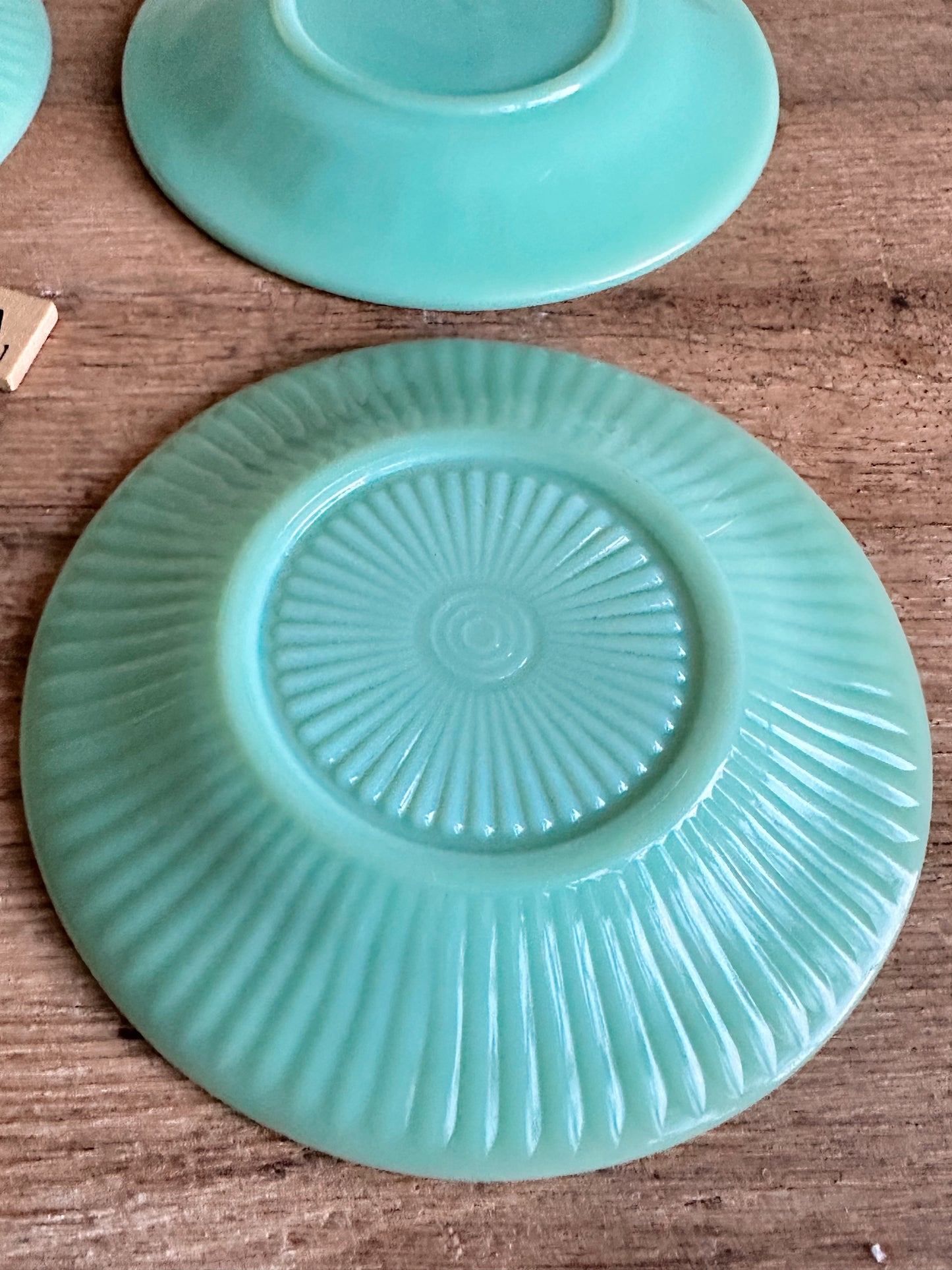 Set of Four Vintage Jadeite Saucers