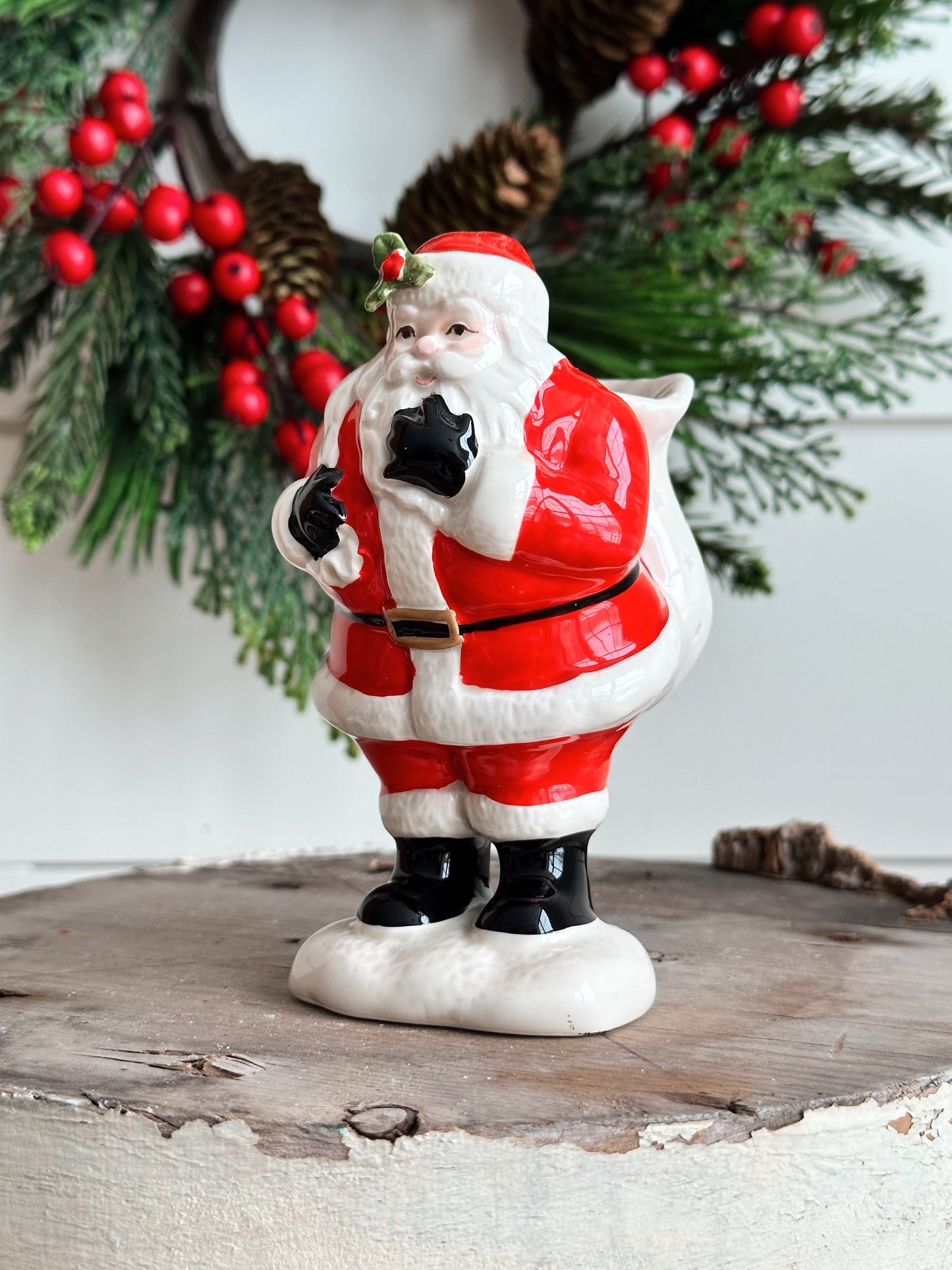 Vintage Fitz & Floyd Santa Vase