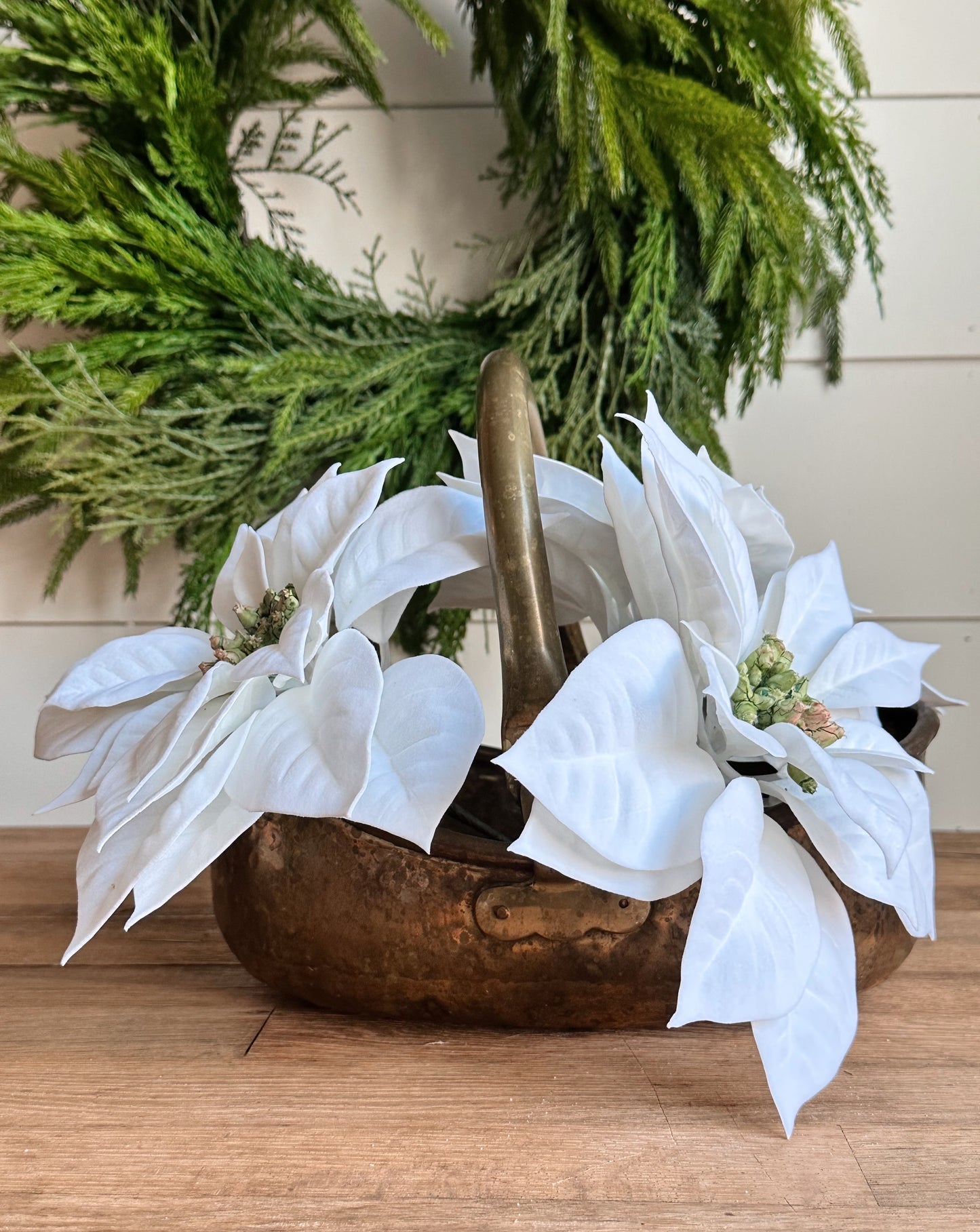 Vintage Hammered Brass Basket