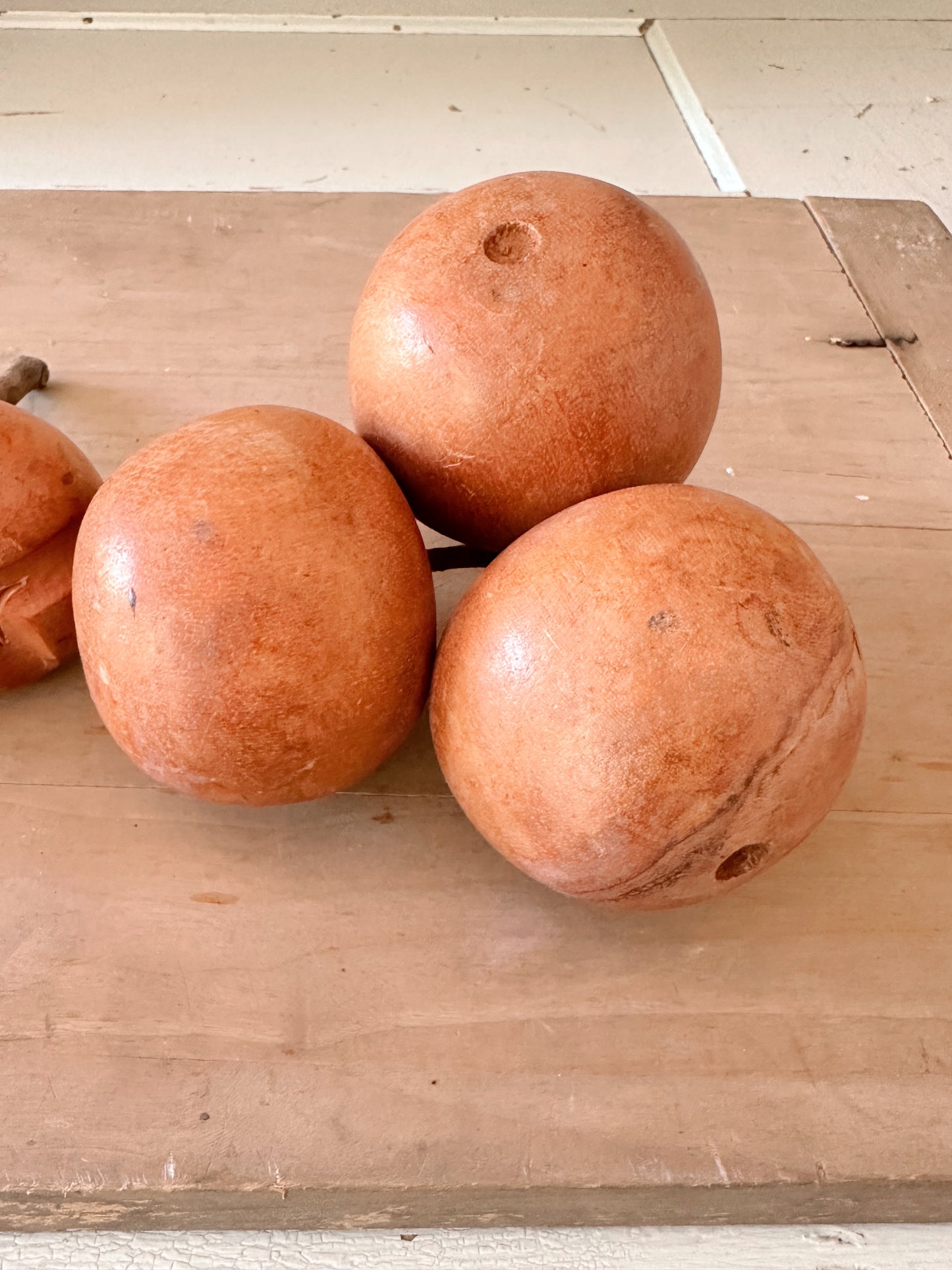 Vintage Carved Wood Fruit