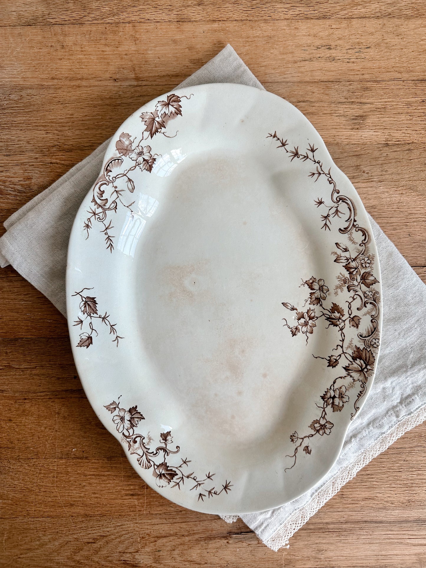 Antique New Wharf Pottery Ironstone Transferware Platter
