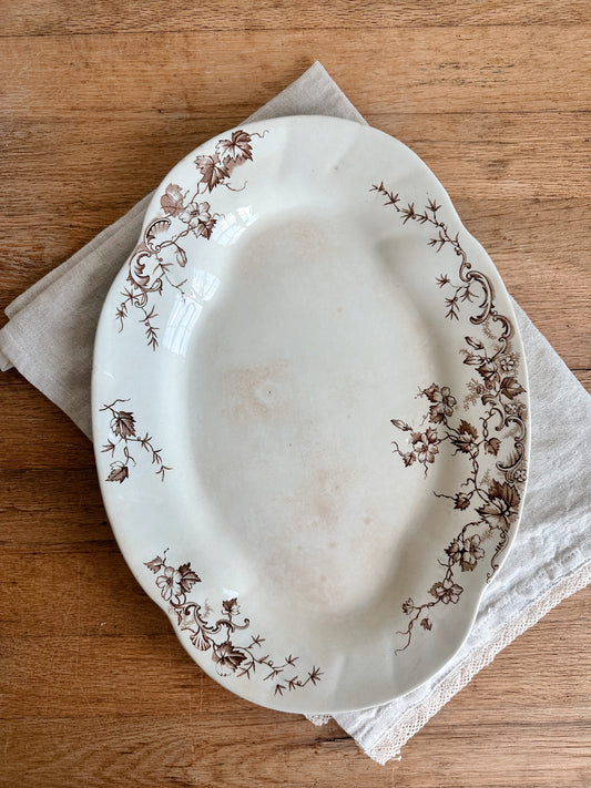 Antique New Wharf Pottery Ironstone Transferware Platter