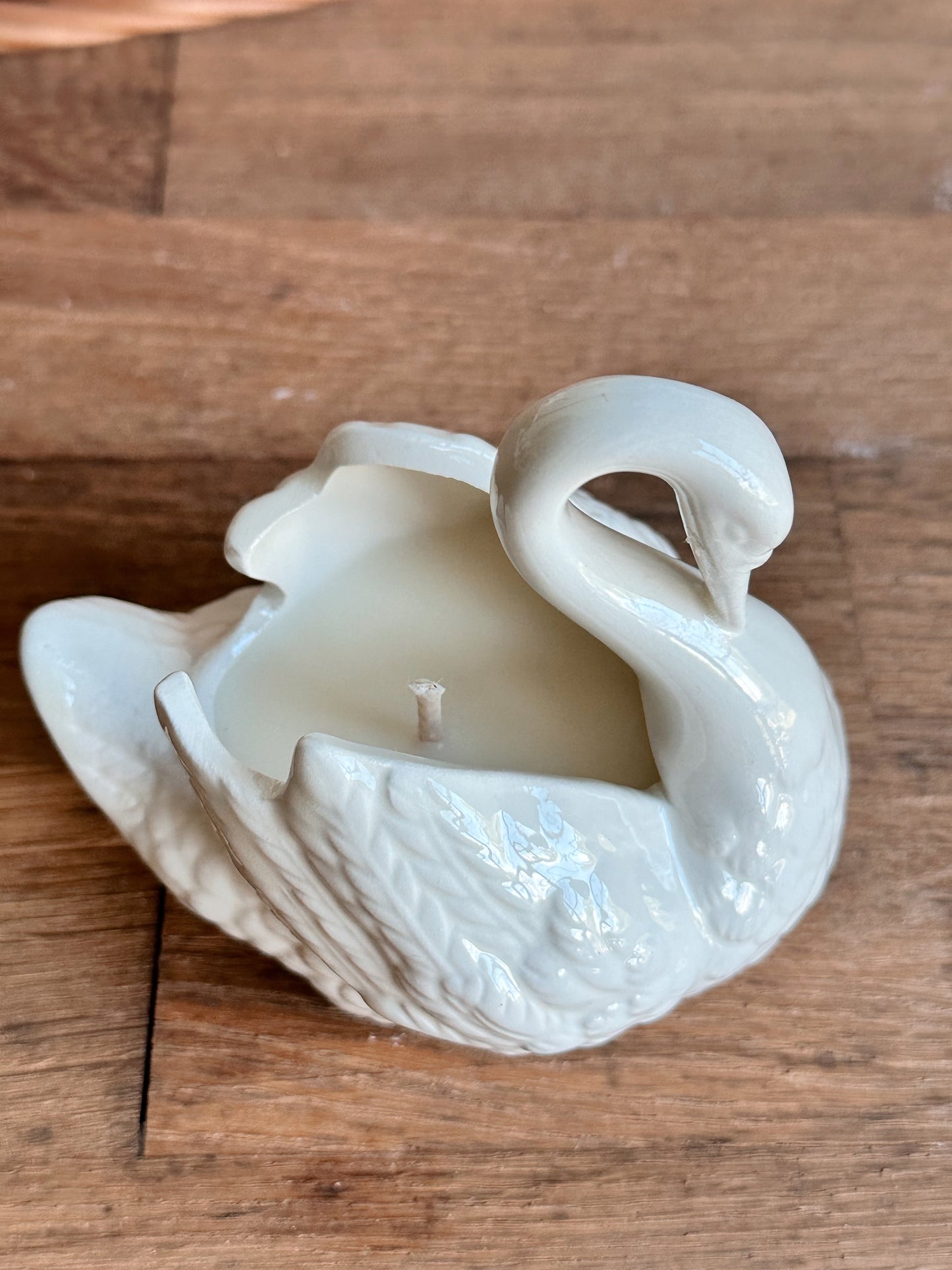 Hand Poured Pumpkin Chai Candle in a Vintage Swan