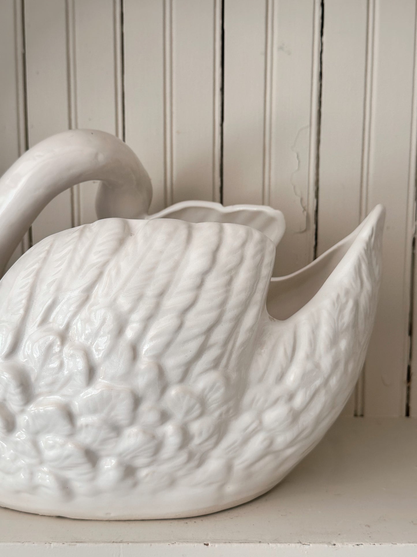 Large Vintage Swan Planter