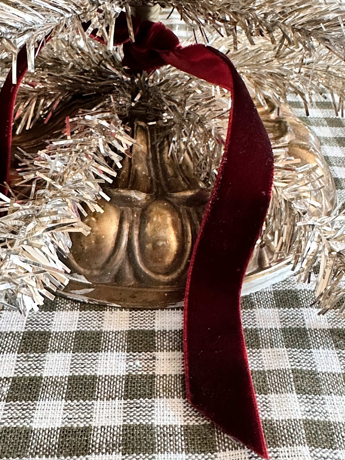 Vintage Cast Brass Lamp Base Tinsel Tree