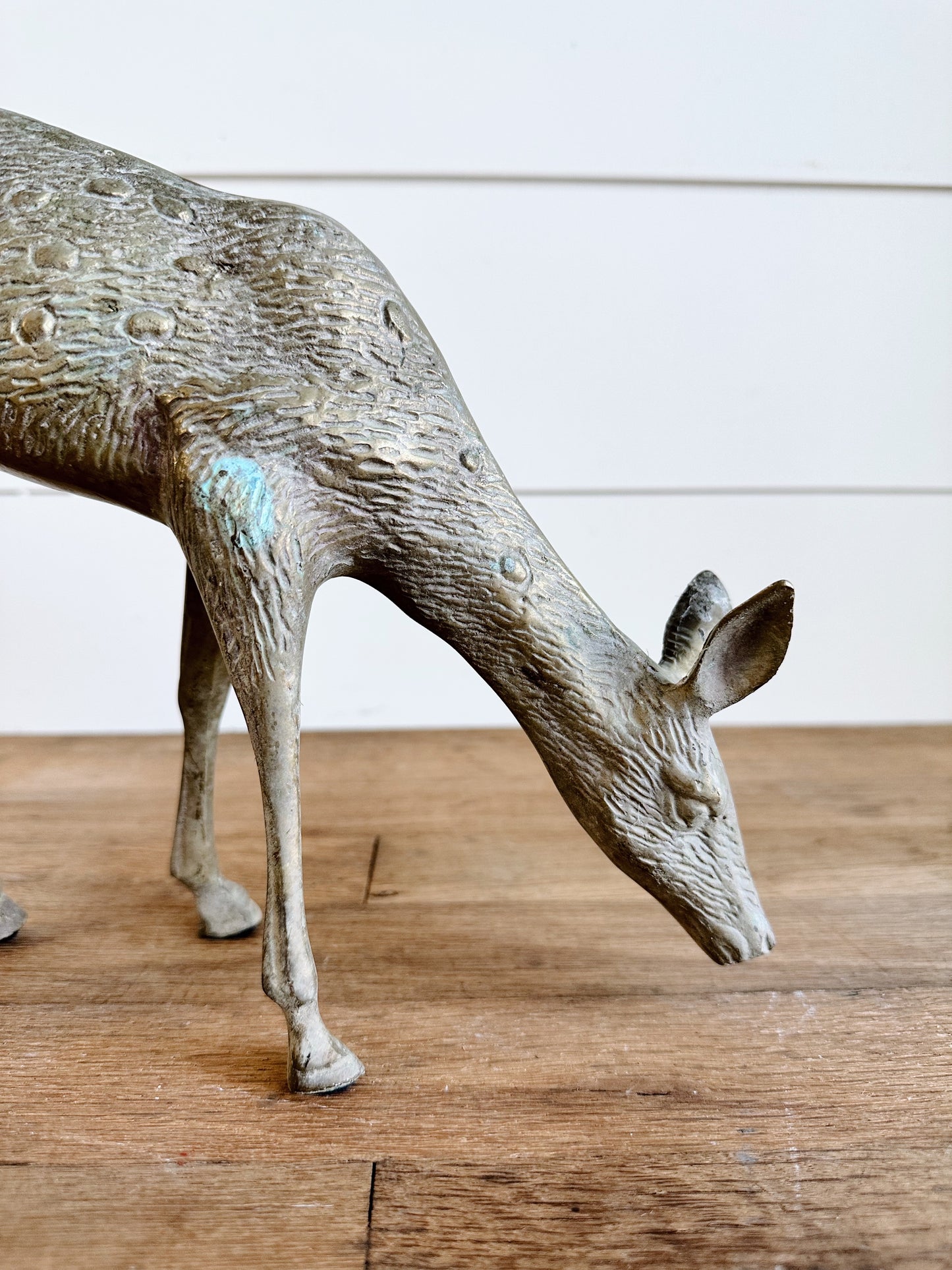 Beautiful Pair of Large Vintage Brass Deer