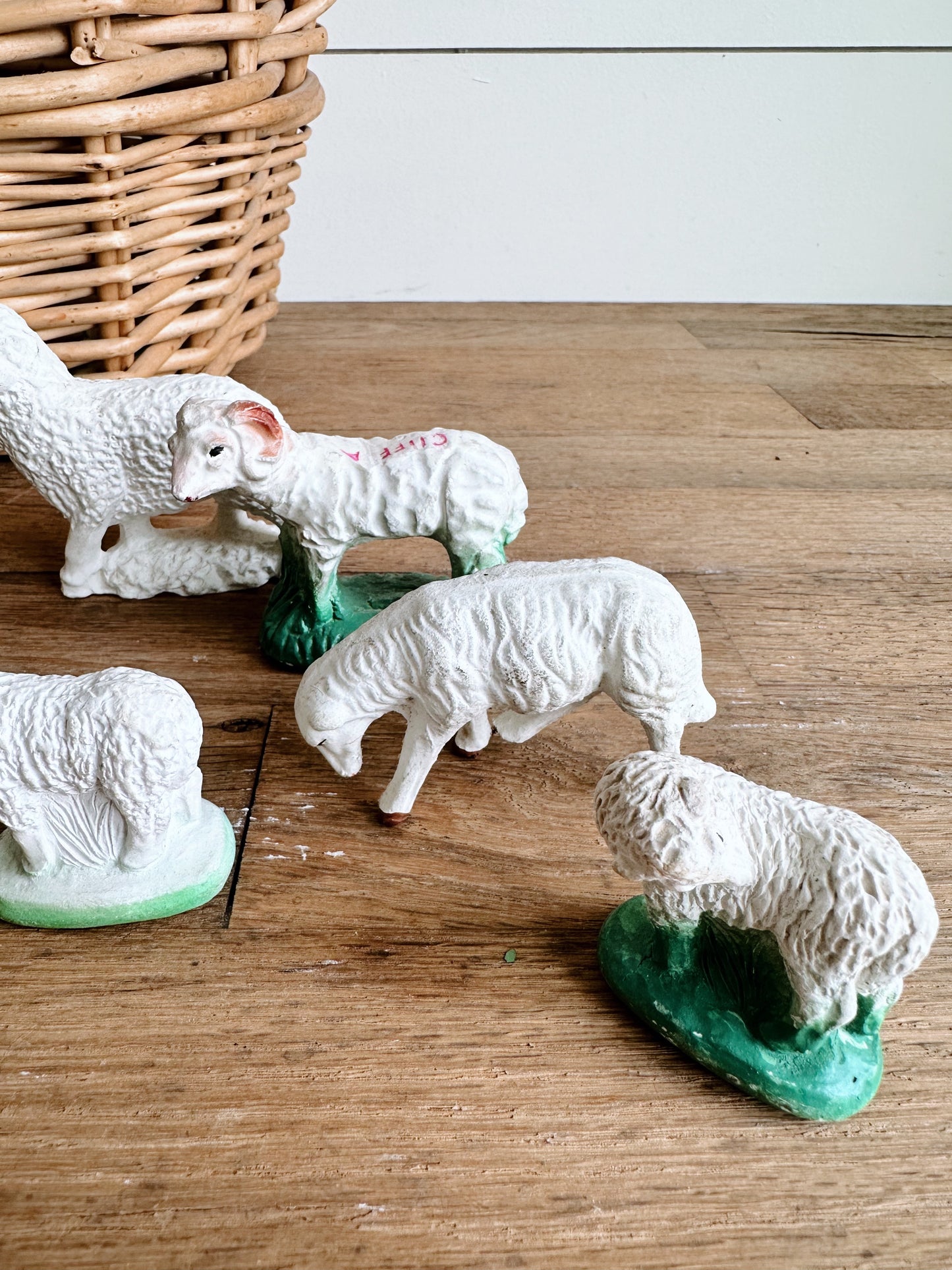 Collection of Six Vintage Sheep Figurines