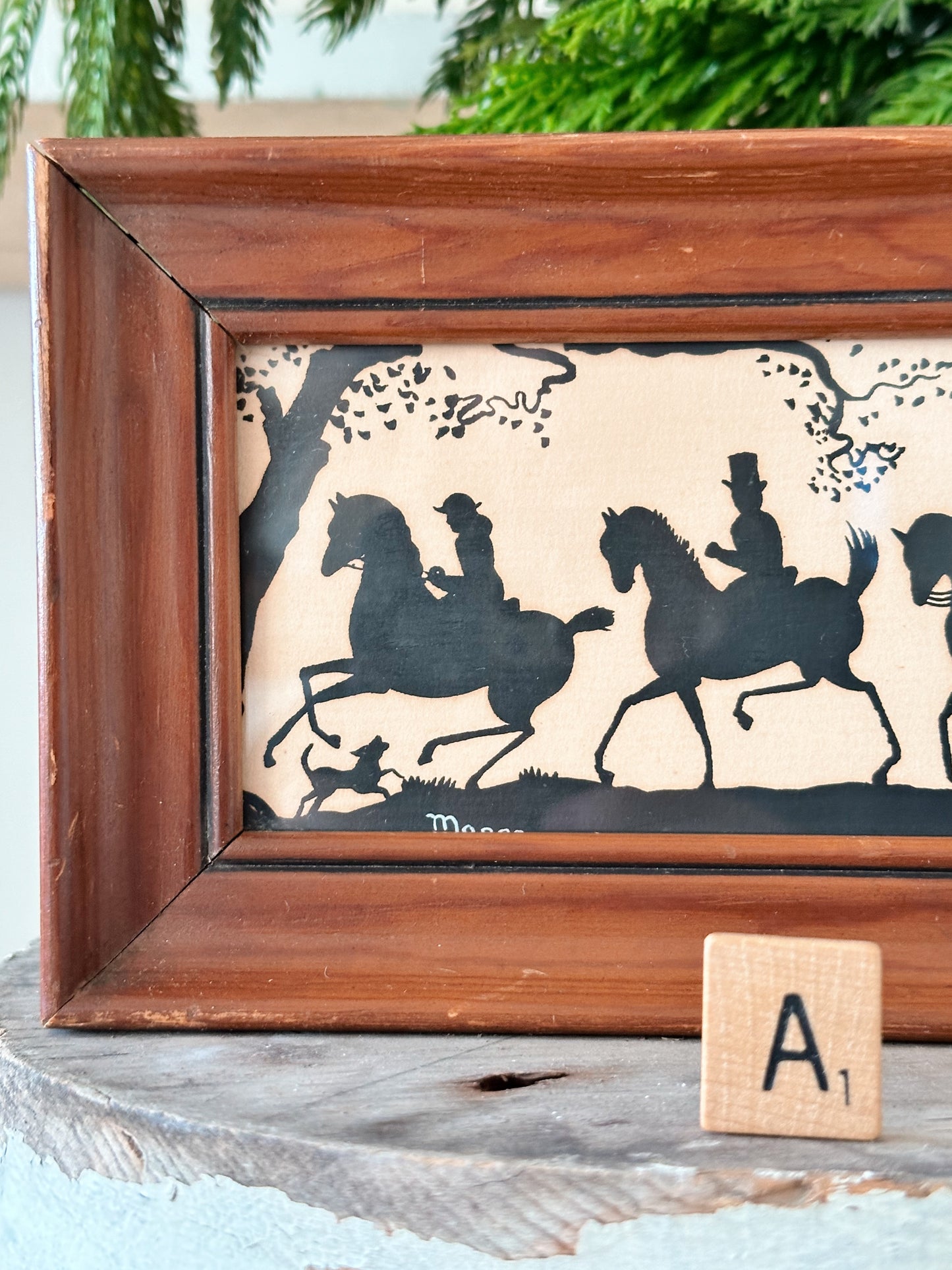 Vintage Horse & Carriage Silhouette