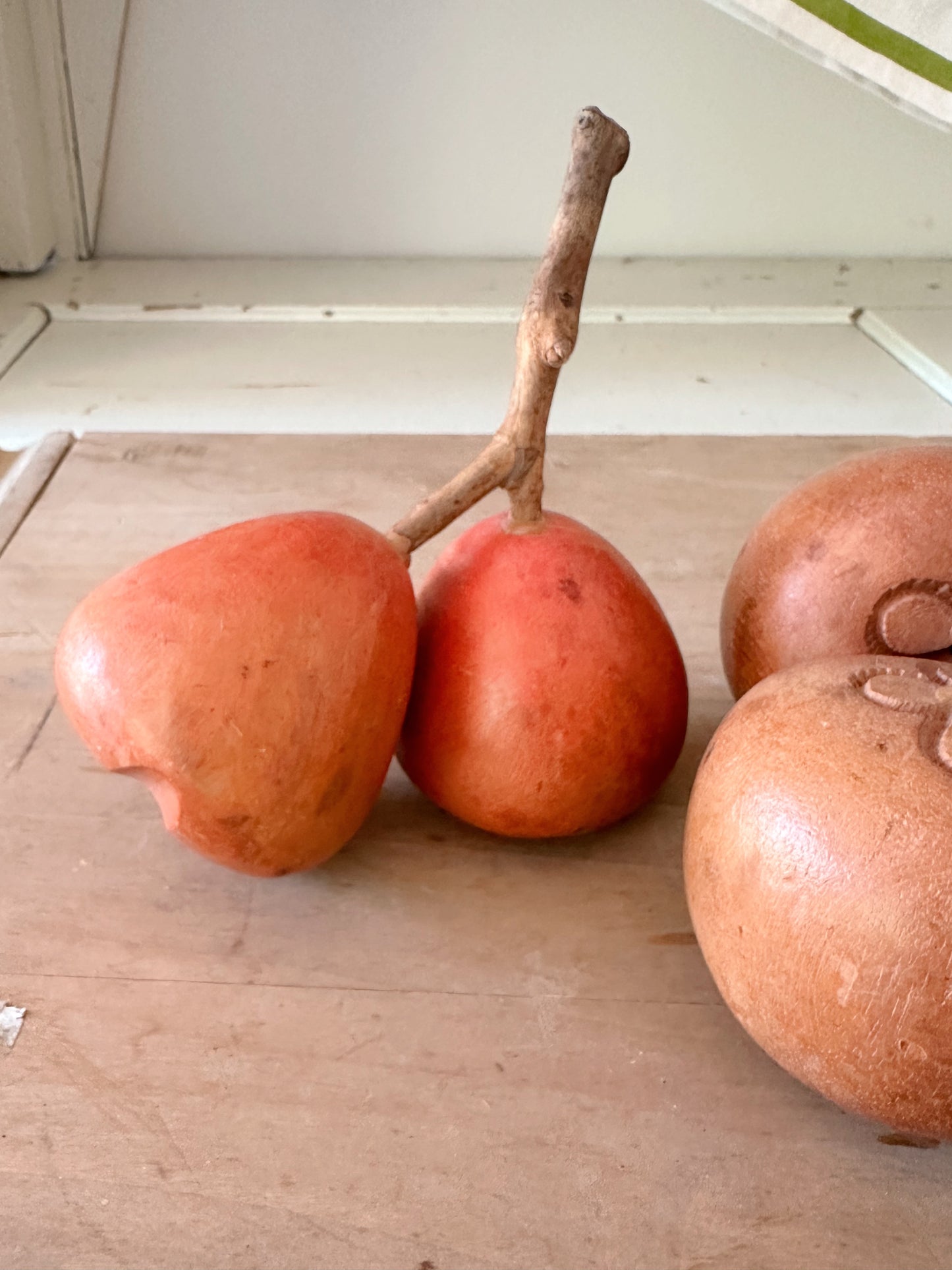 Vintage Carved Wood Fruit