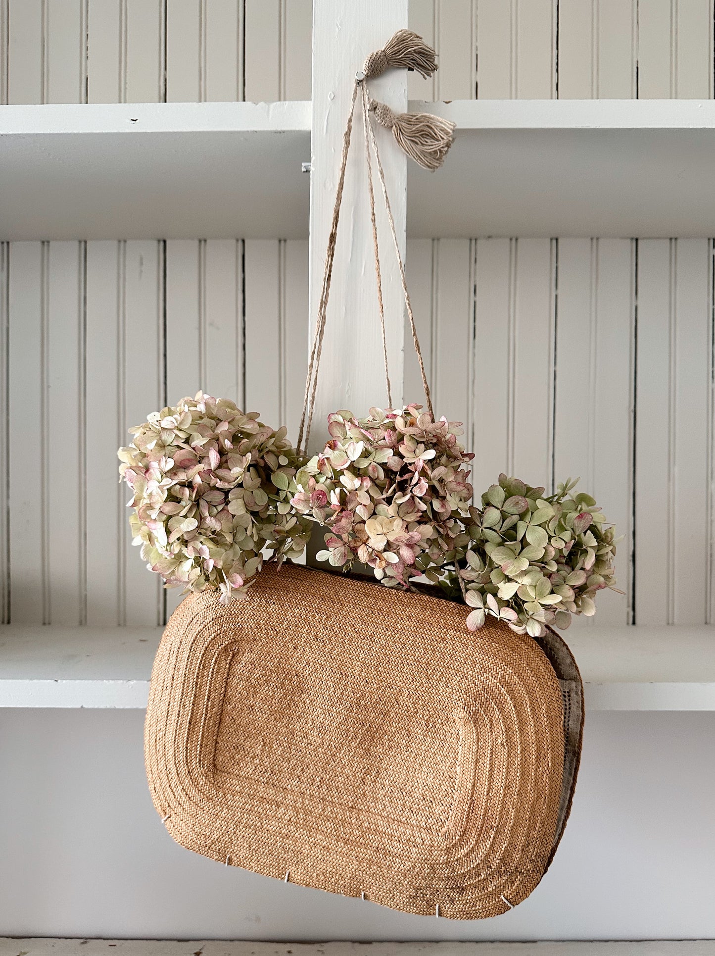 Vintage Purse & Dried Hydrangeas