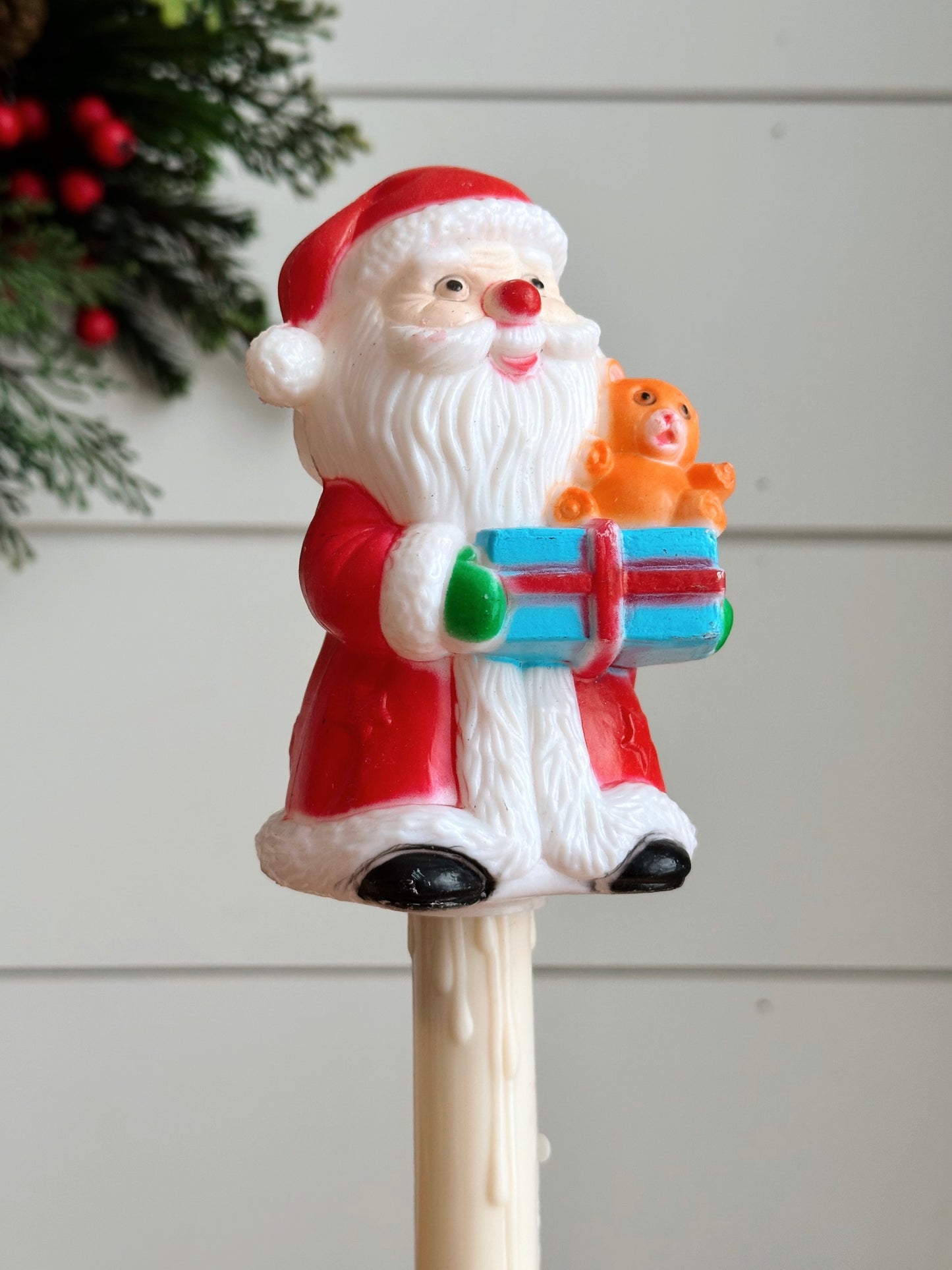 Rare Vintage Electric Santa Blow Mold Window Candle