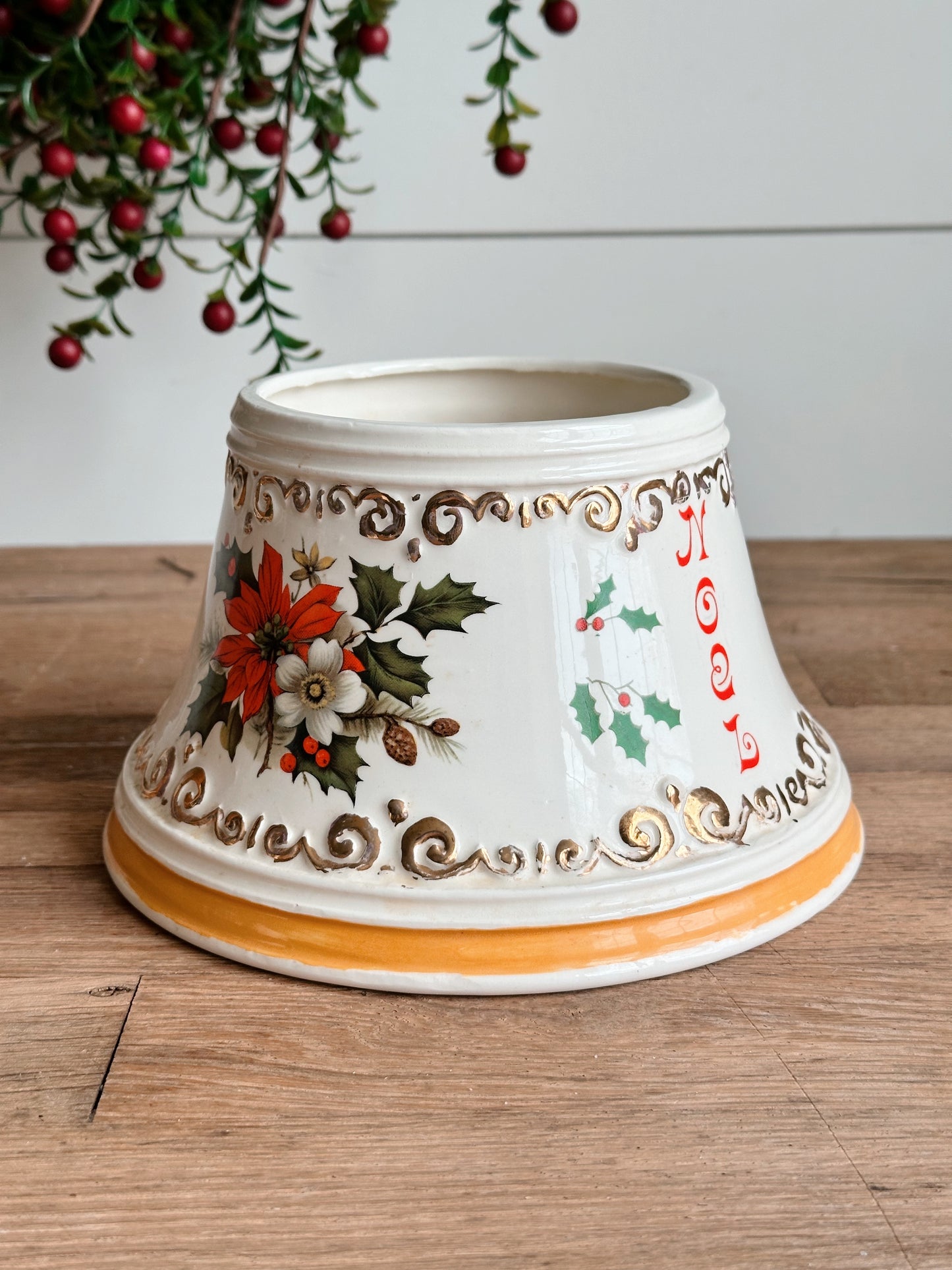 Vintage Hand Painted Ceramic Tabletop Tree Base