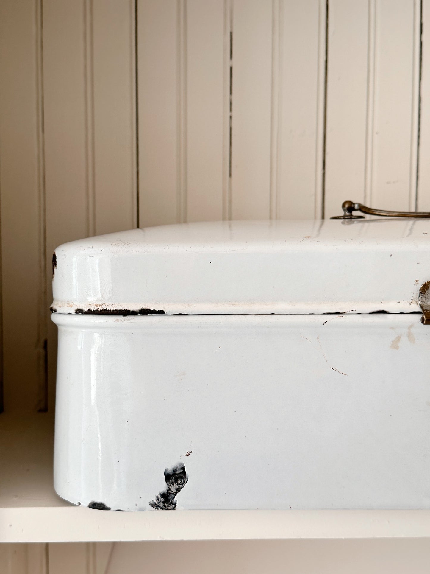 Large Antique Enamelware Bread Box