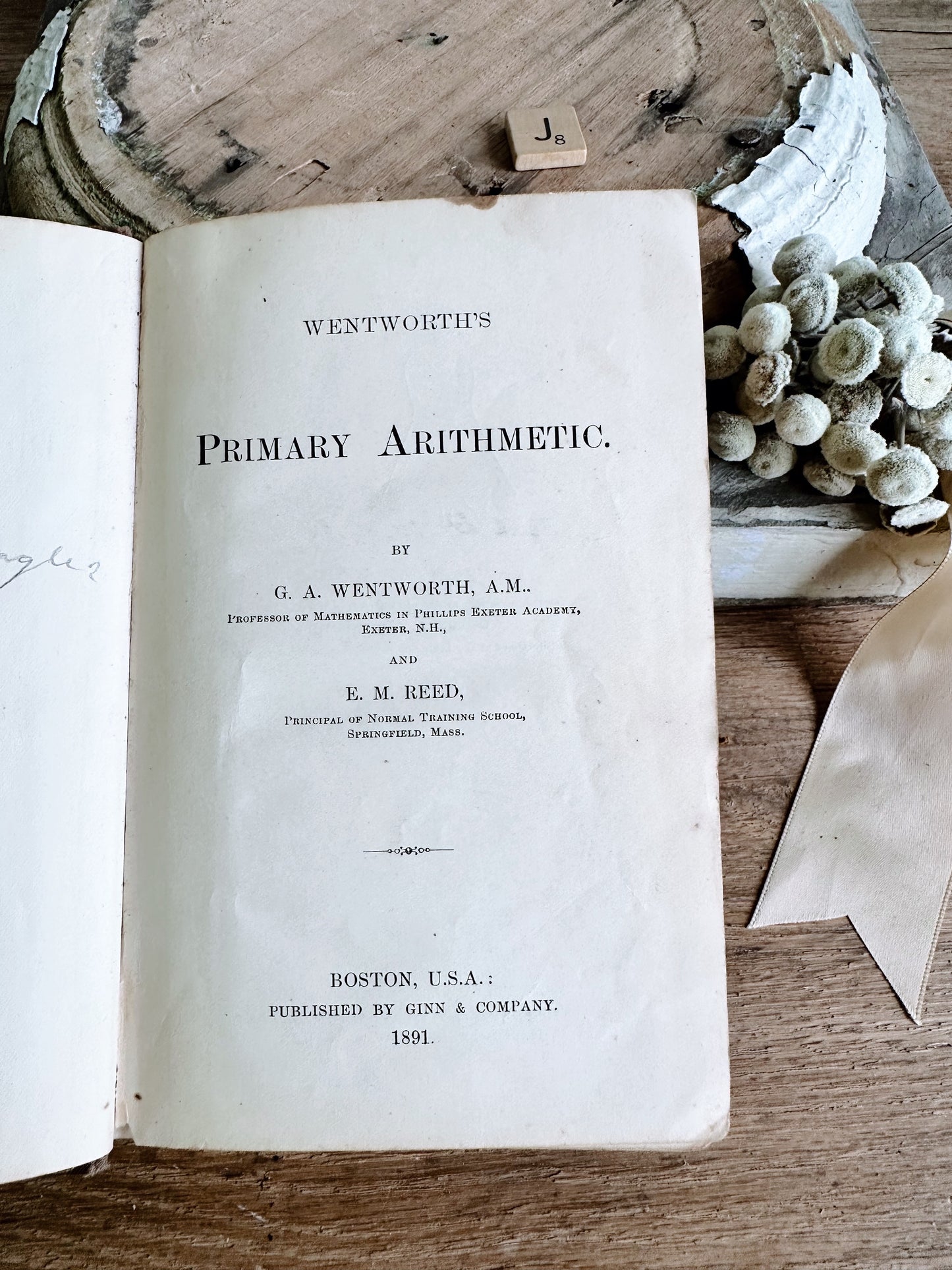 1891 Wentworth’s Antique Primary Arithmetic Book