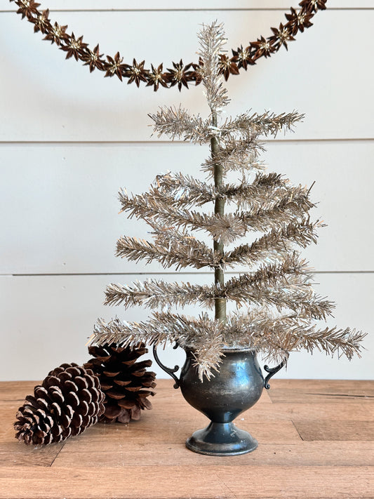 Vintage Pewter Tinsel Tree