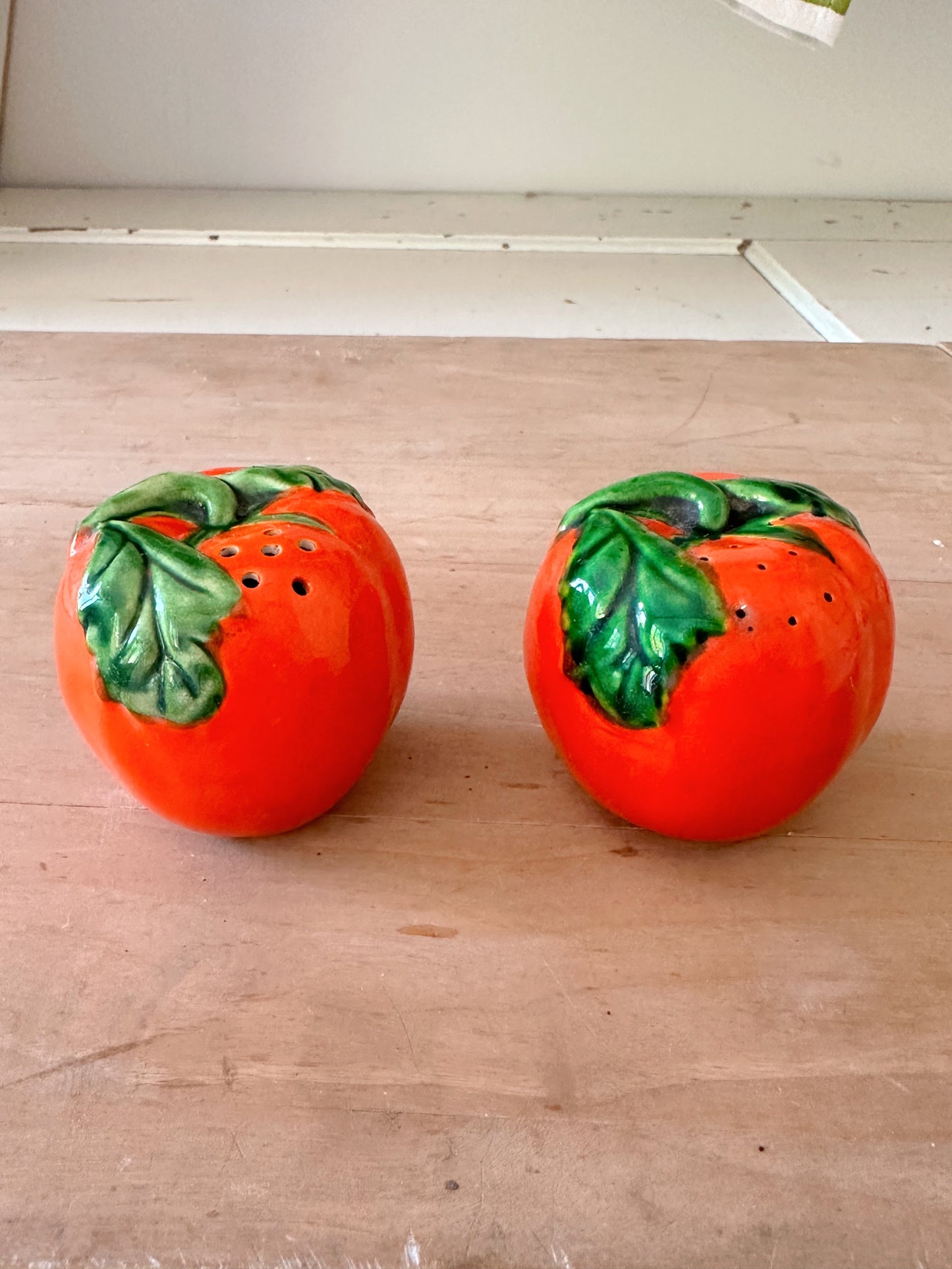 Vintage Tomato Salt & Pepper Shakers (Japan)