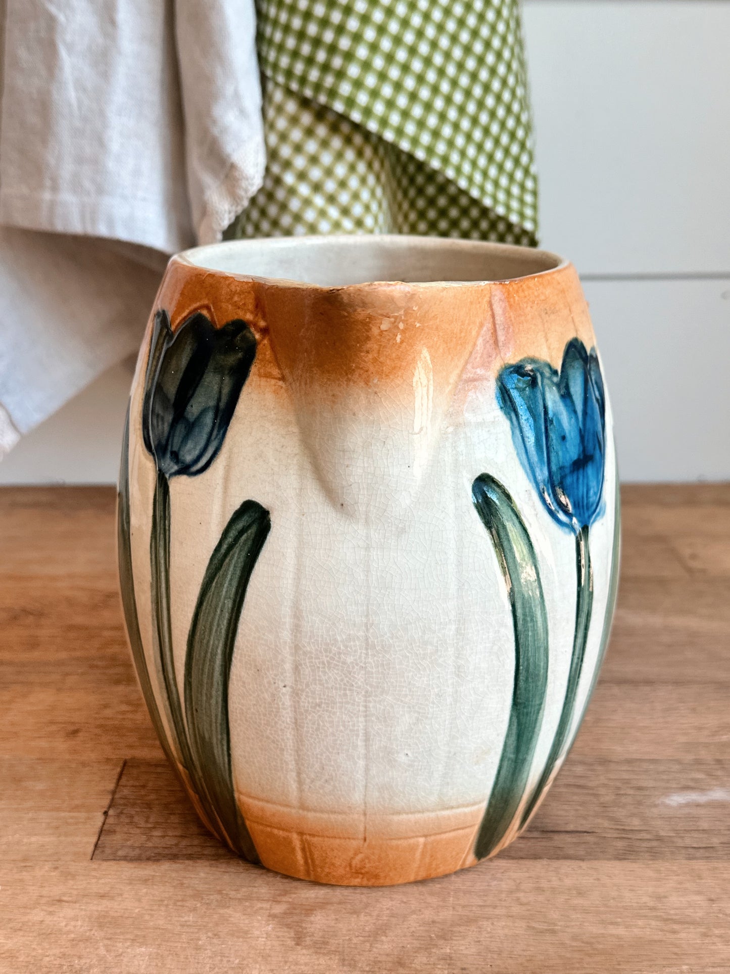 Vintage Roseville Stoneware Tulip Pitcher
