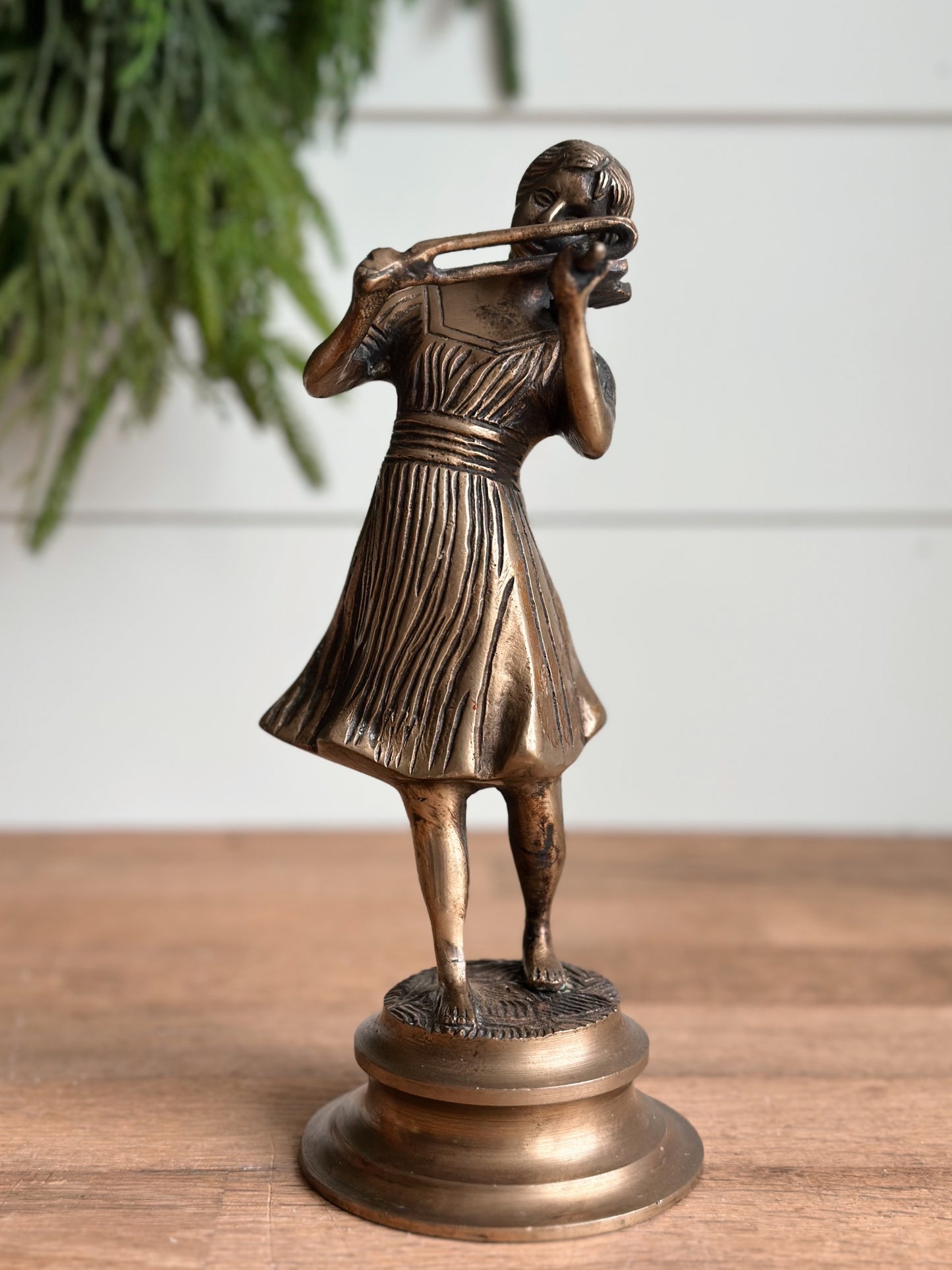 Vintage Brass Girl Violinist