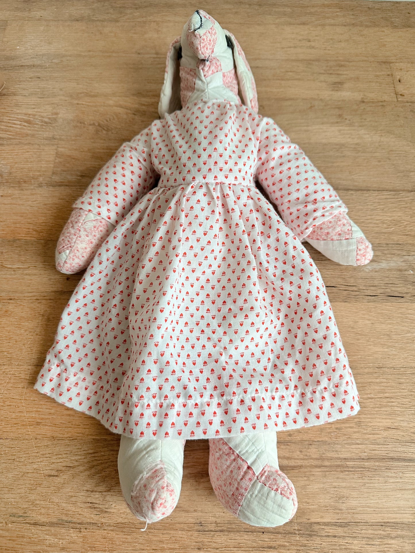 Vintage Handmade Salvaged Quilt Bunny