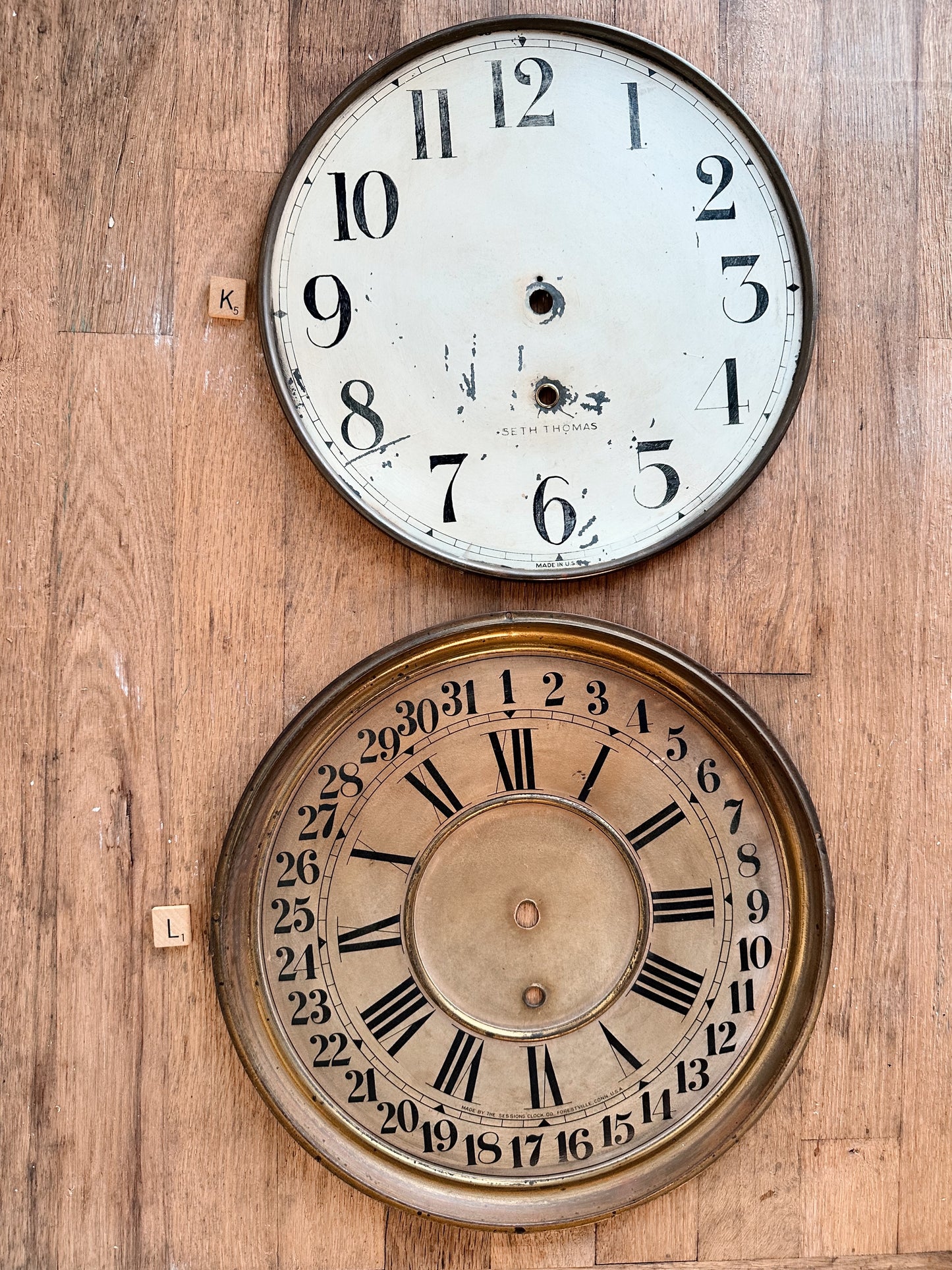 Large Vintage Clock Faces