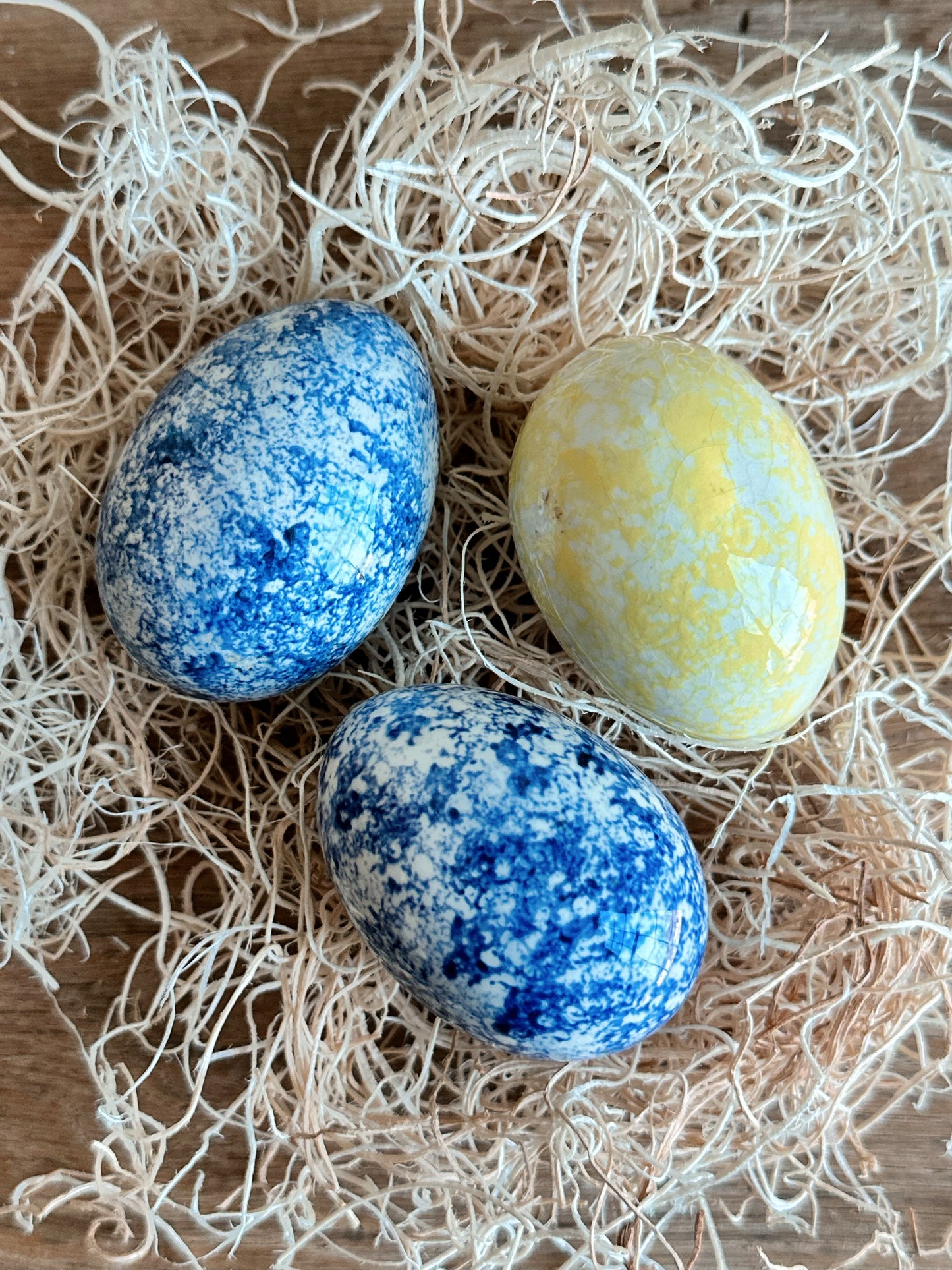 Collection of Three Ceramic Eggs