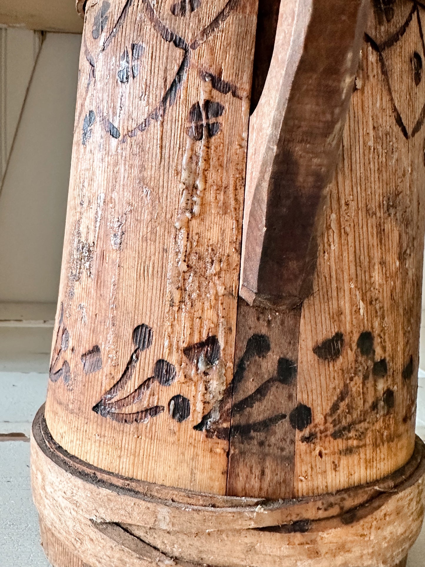 Gorgeous Antique Wood Tankard