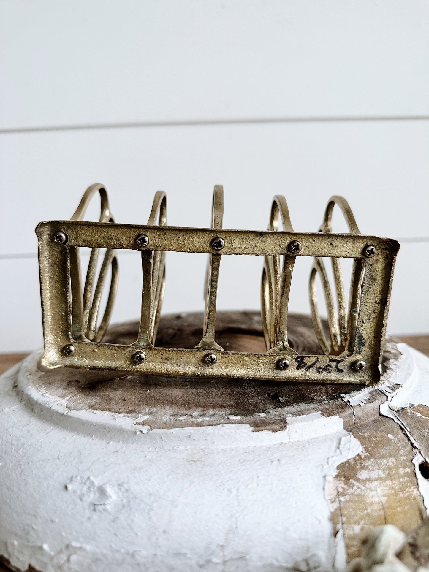 Vintage Brass Swan Toast Holder & Butter Pats