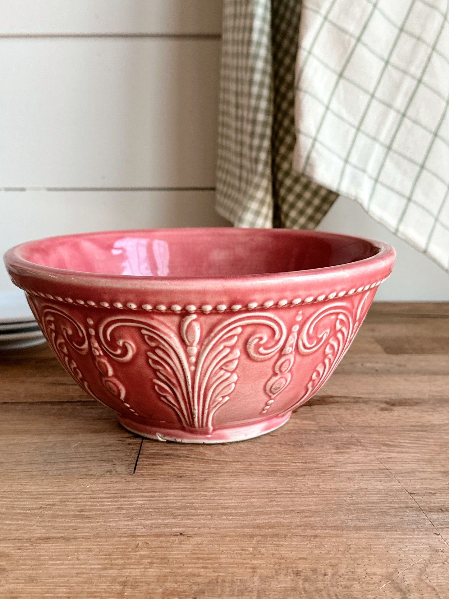Vintage Rose Stoneware Bowl