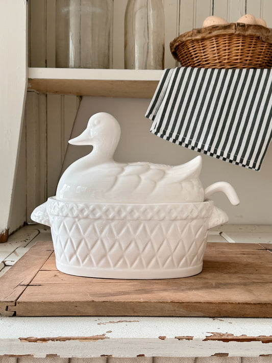 Vintage Duck Tureen & Ladle (Japan)