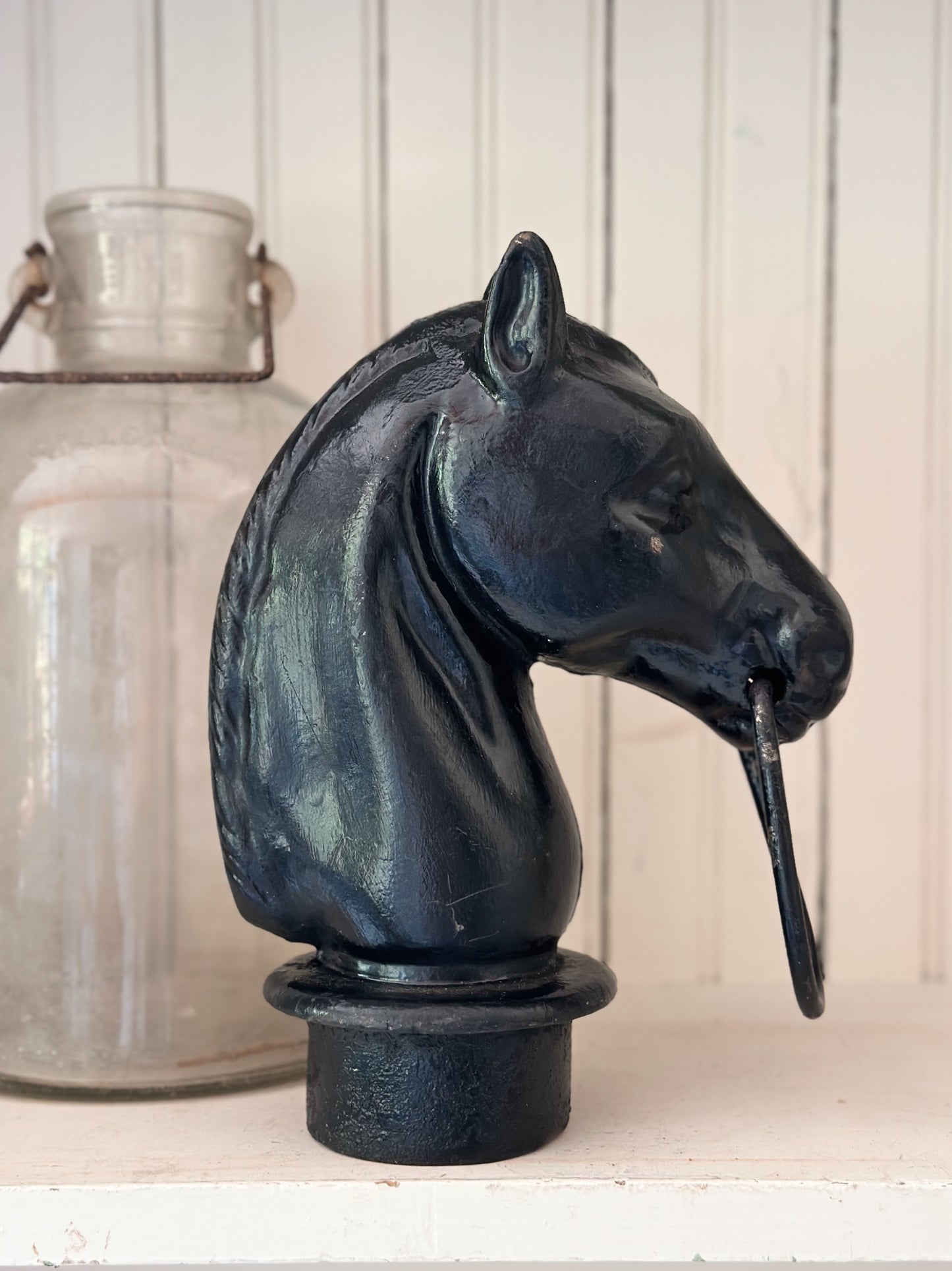 Antique Cast Iron Horse Head Hitching Post Top