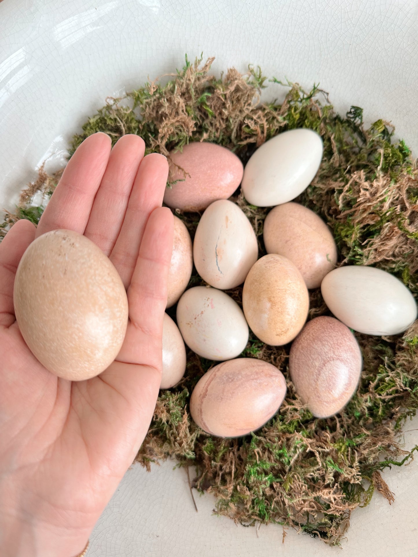 Hand Carved Soapstone Eggs (set of 6)