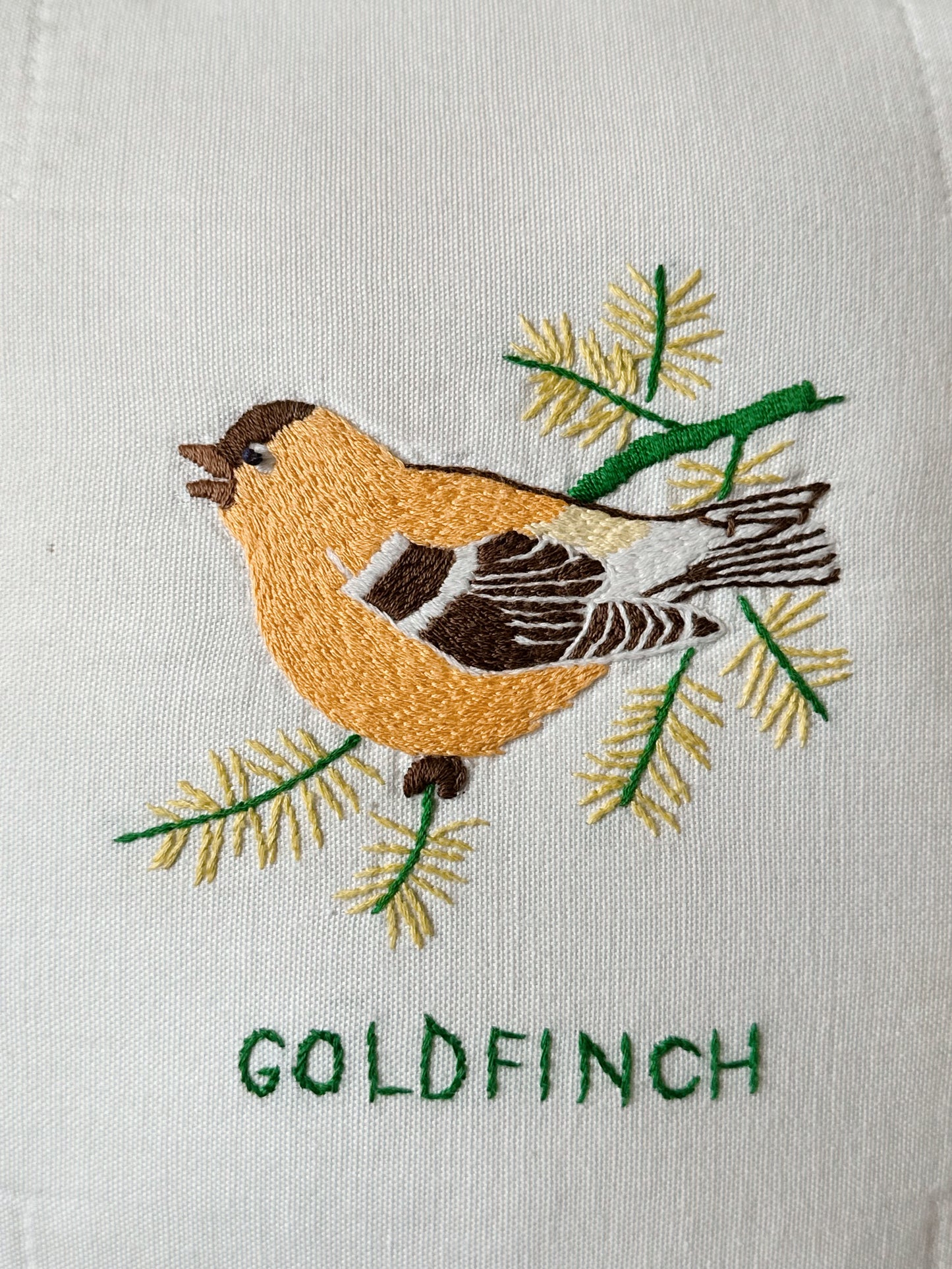 Handmade Vintage Quilt Pillow, Gold Finch