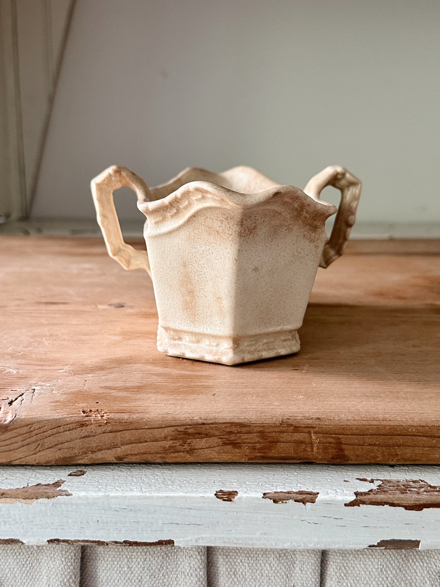 Beautifully Stained Antique Ironstone Double Spout Gravy Boat