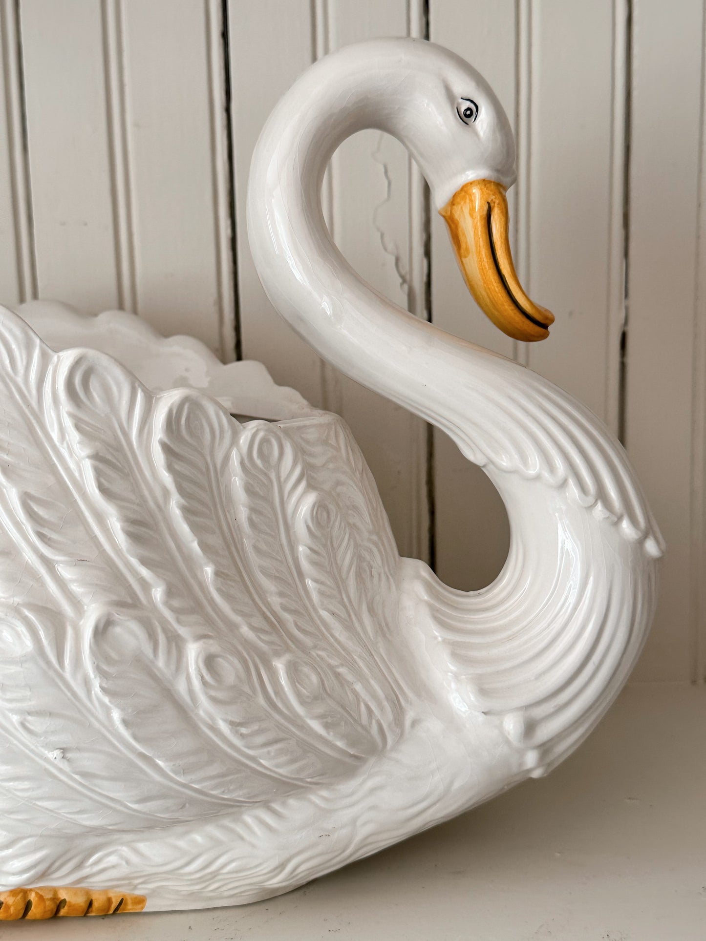 Large Vintage Swan Planter