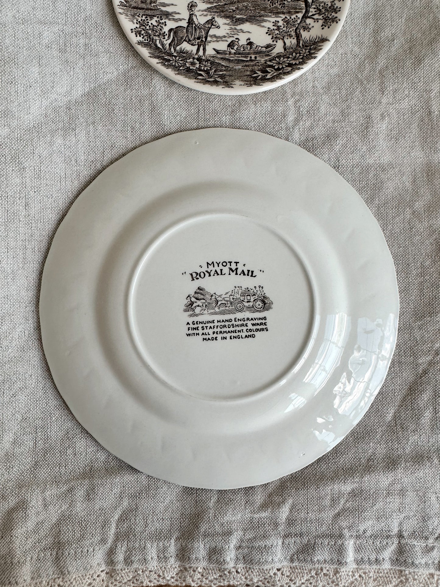 Pair of Vintage Transferware Dessert Plates