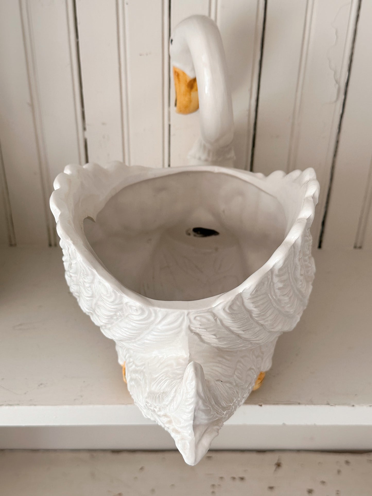 Large Vintage Swan Planter