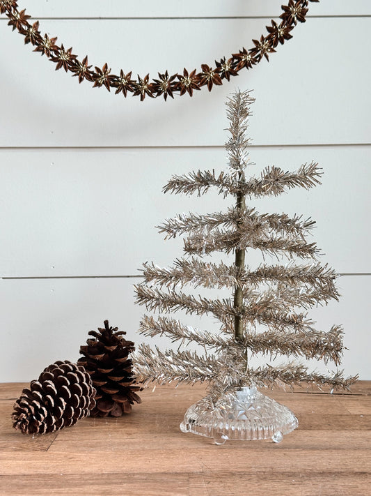 Vintage Glass Tinsel Tree