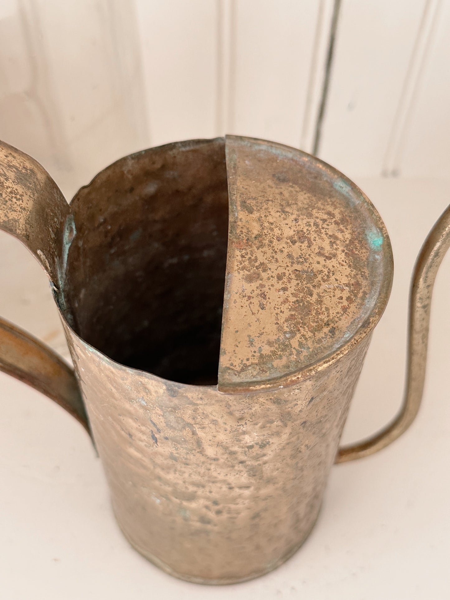 Vintage Hammered Brass Watering Can