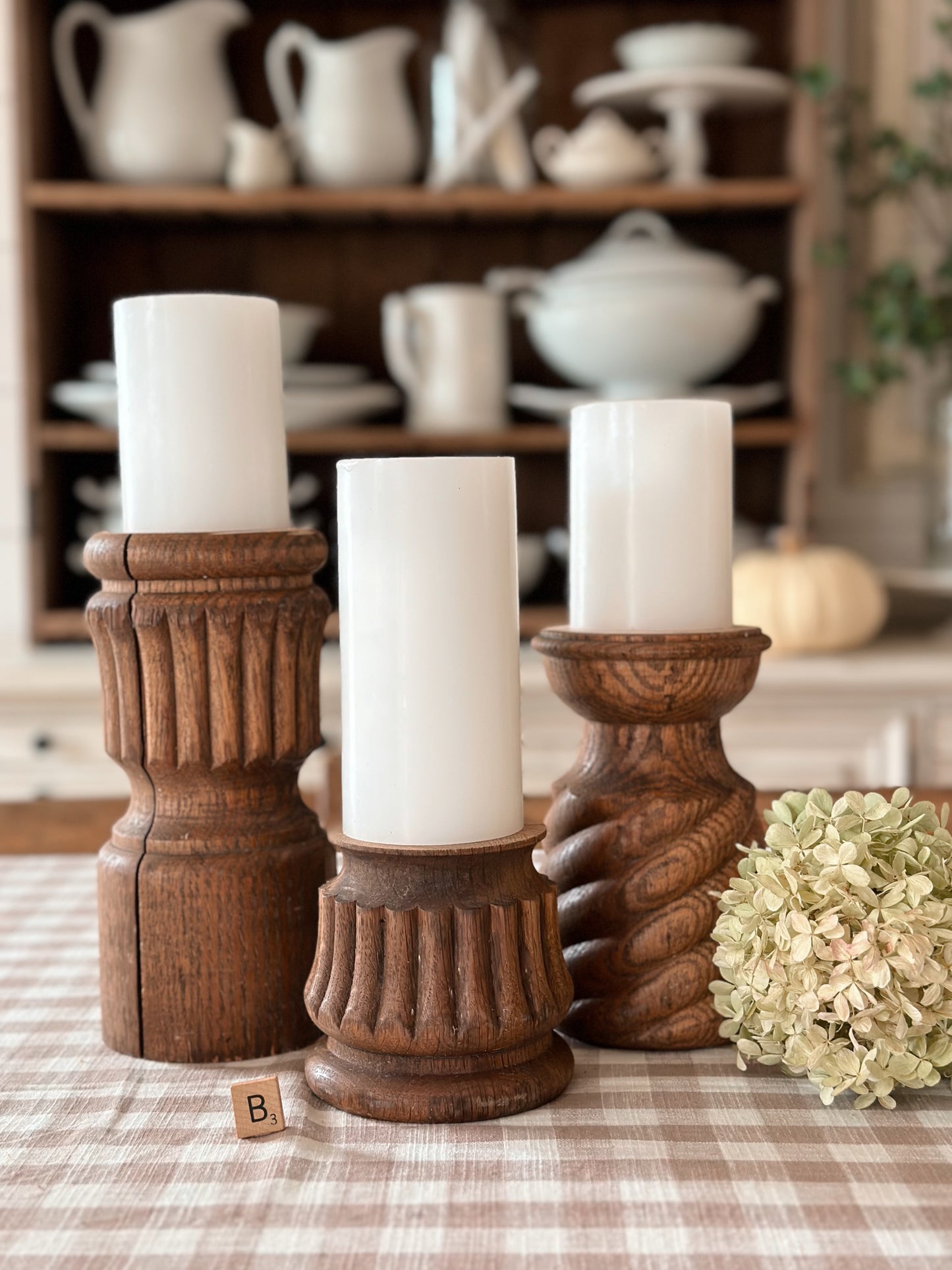 Chunky Wood Candle Holders