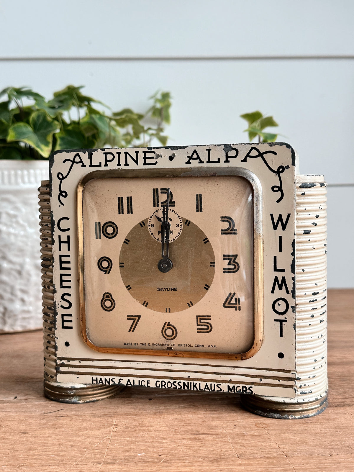 Vintage Ingram Skyline Advertising Clock