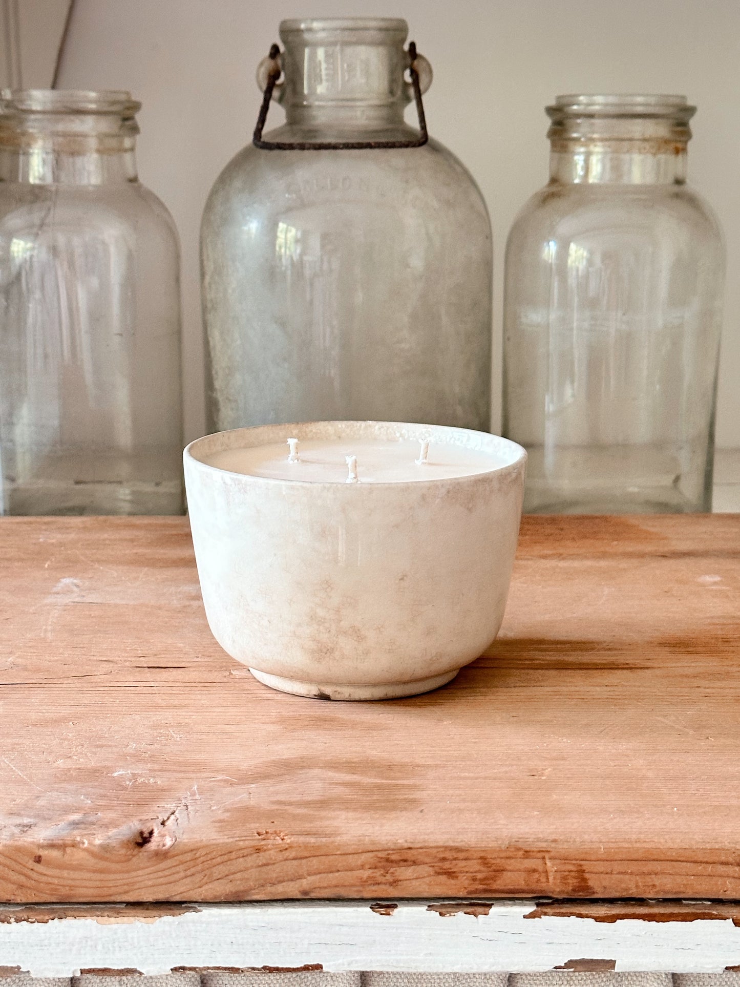 Pumpkin Chai Candle in a Beautifully Stained Ironstone Dish