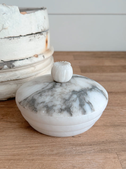 Vintage Alabaster Trinket Box