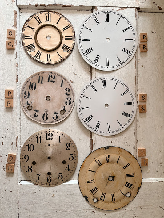 Vintage Metal Clock Faces, Small