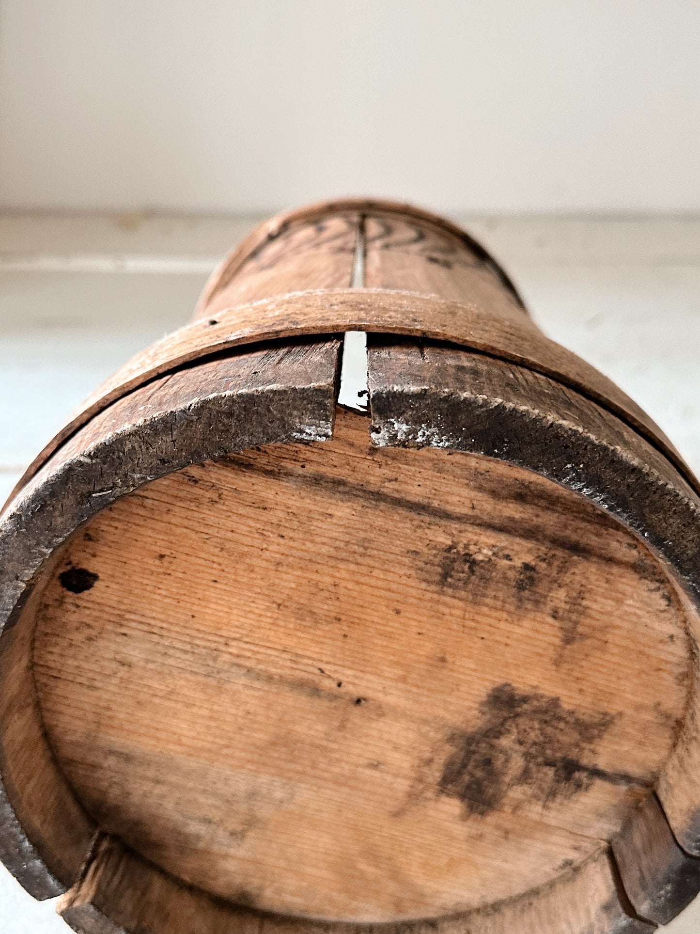 Beautiful Antique Wood Tankard