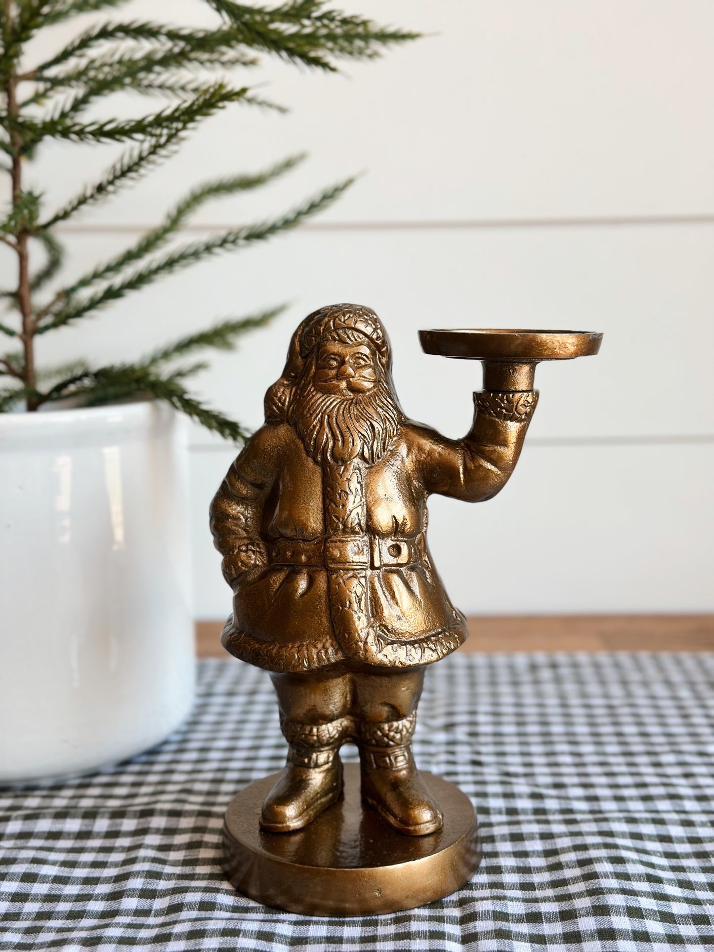 Bronze Saint Nick Candle Holder