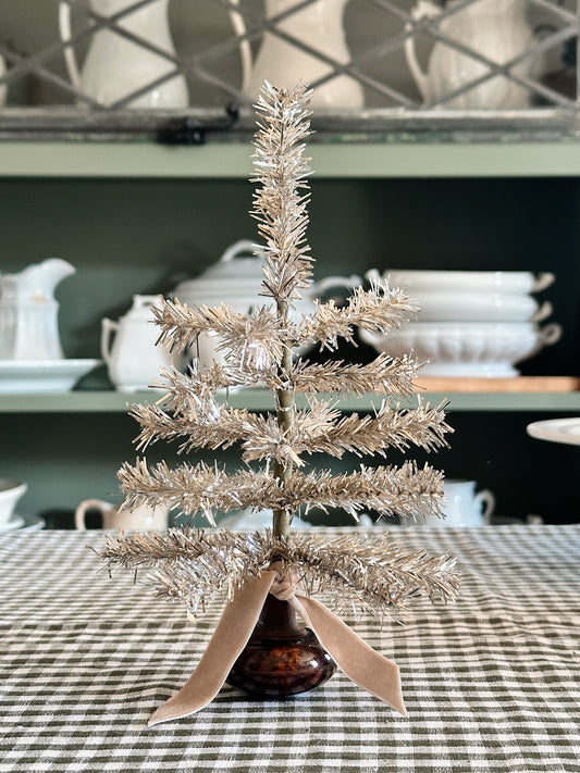 Vintage Brown Porcelain Door Knob Tinsel Tree