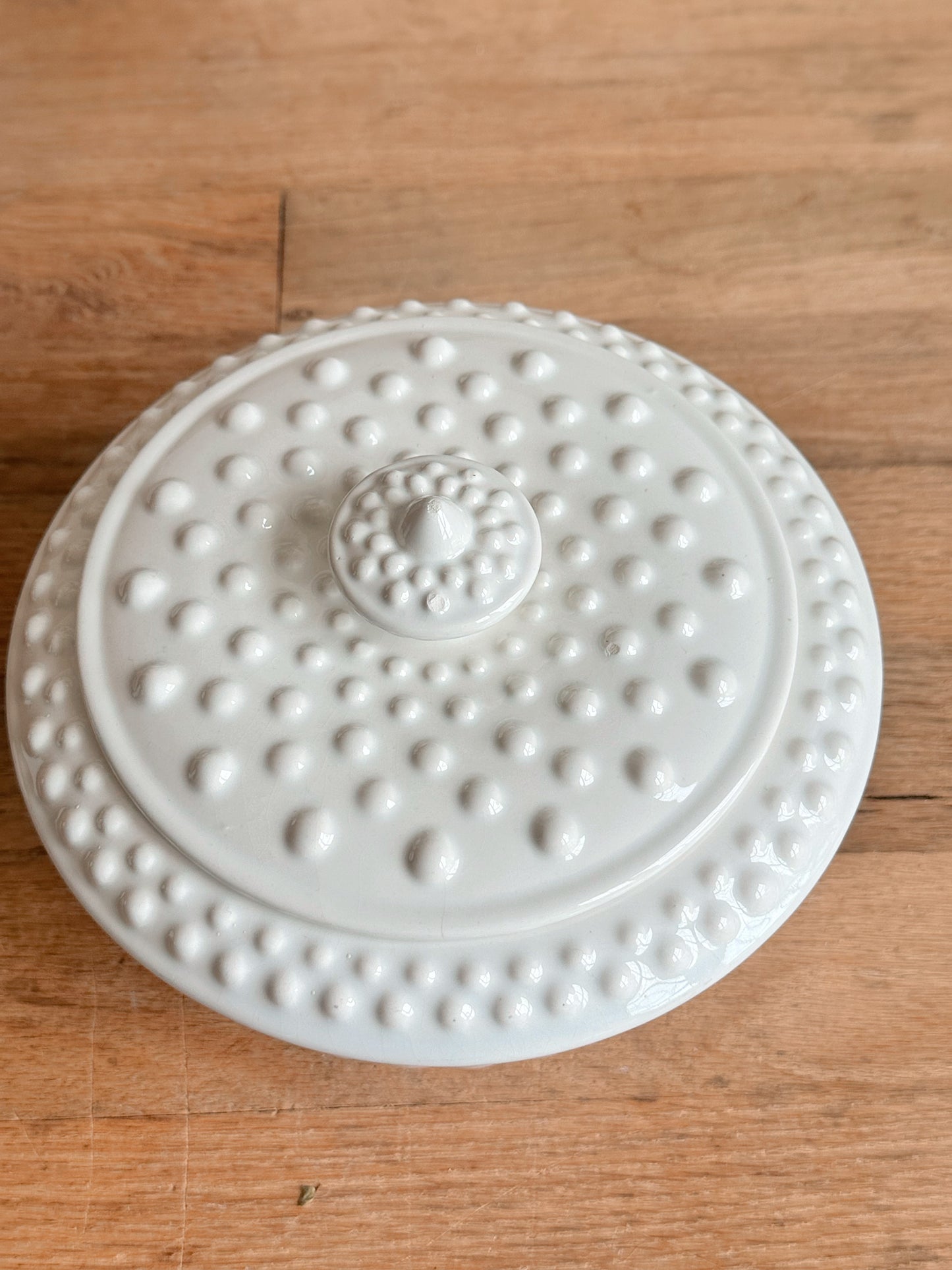 Vintage Hobnail Lidded Canister