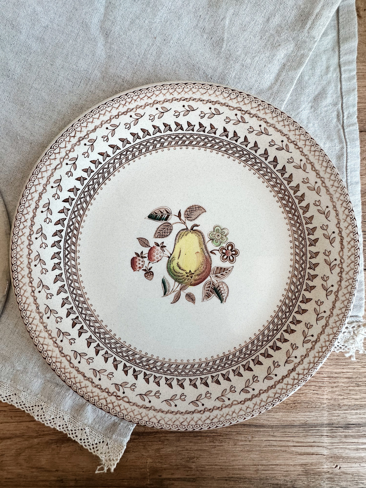 Pair of Vintage Johnson Bros “Fruit Sampler” Dinner Plates