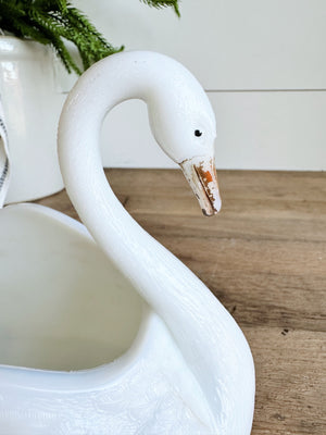 You Choose the Scent - Milkglass Swan Vintage Vessel Candle