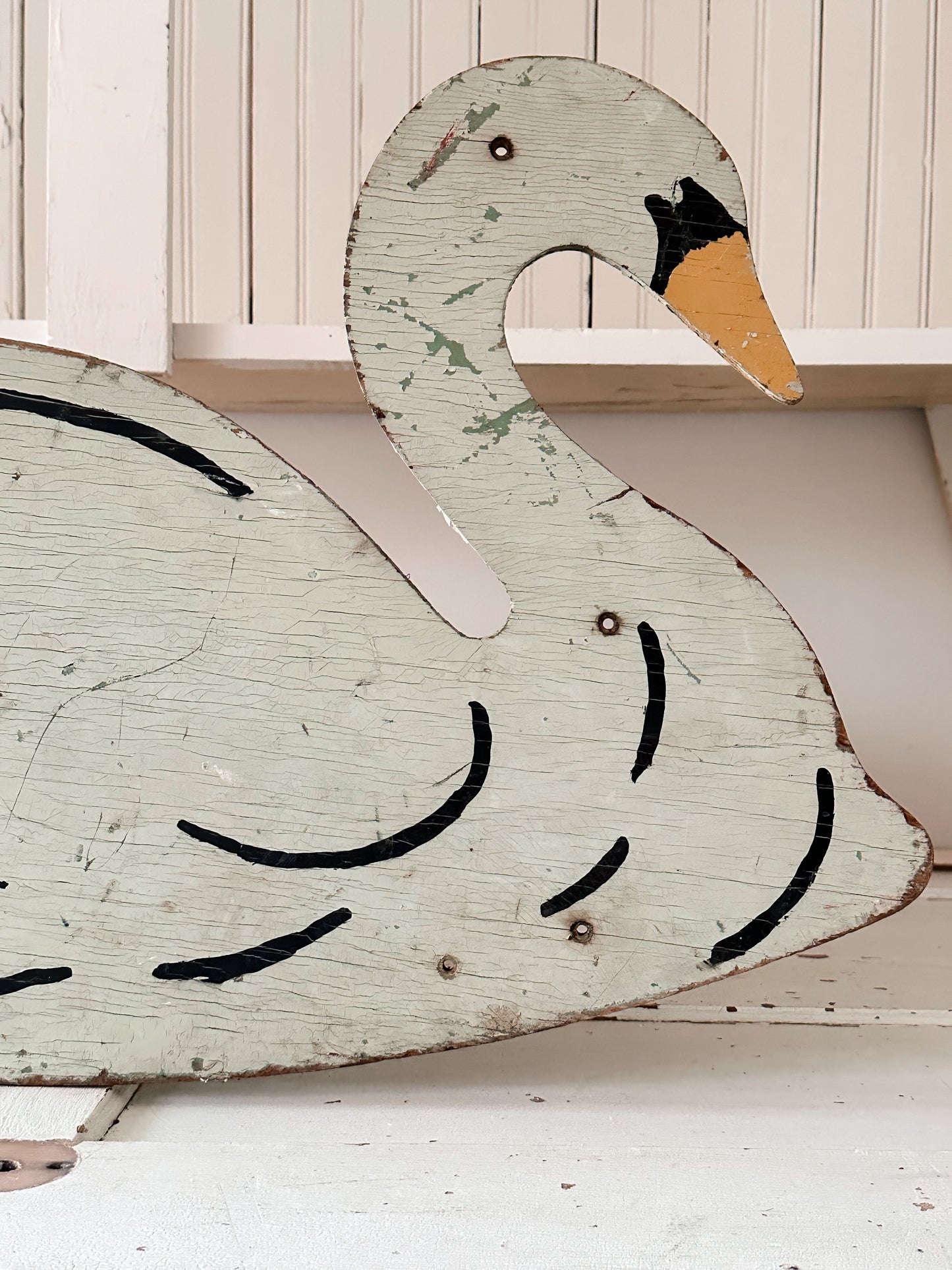 Vintage Wood Swan